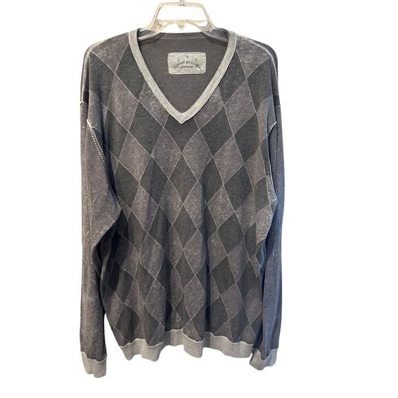 Men’s Tommy Bahama Gray Argyle V-Neck Sweater. Size XXL - Picture 1 of 4